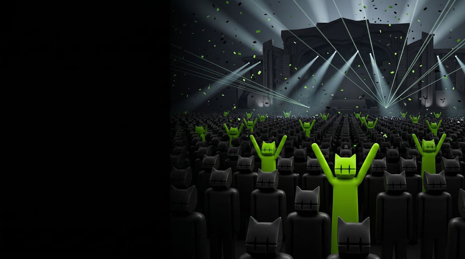 A live crowd at an arena event